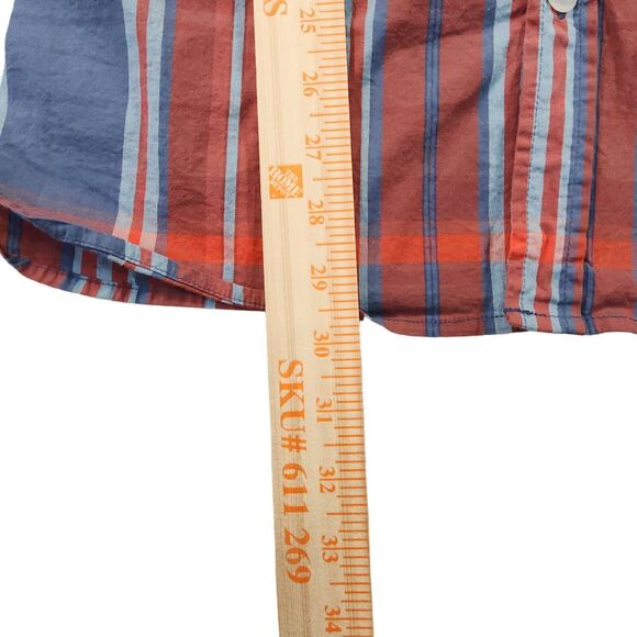 Columbia Regular Fit Short Sleeve Shirt Mens XL Red and Blue Plaid Pocket - Picture 3 of 5